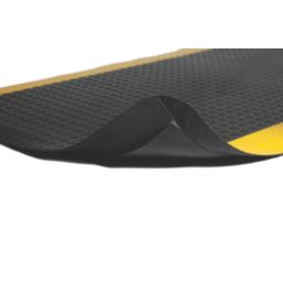COBA Safety Deckplate Anti-Fatigue Floor Mat Black/Yellow 0.9m x 0.6m x 14mm
