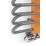 Terma 780mm x 400mm 1244BTU Grey / Orange Curved Designer Towel Radiator
