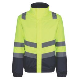 Regatta Pro Hi Vis Bomber Jacket Yellow / Navy Small 43" Chest