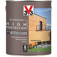 V33  High-Protection Exterior Woodstain Satin Clear 2.5Ltr