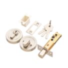 Security Solutions  1 Lever Satin Nickel Euro Locking Deadbolt Thumbturn Set 82mm Case - 60mm Backset