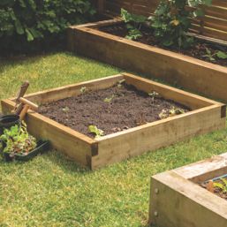Forest  Square Raised Bed Natural Timber 900mm x 900mm x 140mm