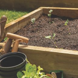 Forest  Square Raised Bed Natural Timber 900mm x 900mm x 140mm