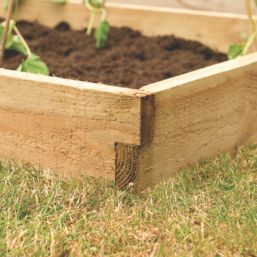 Forest  Square Raised Bed Natural Timber 900mm x 900mm x 140mm