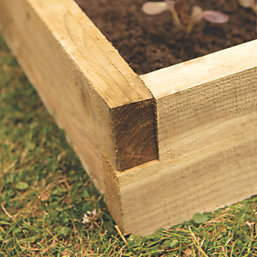 Forest  Square Raised Bed Natural Timber 900mm x 900mm x 140mm