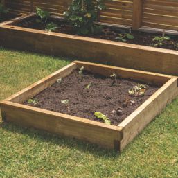 Forest  Square Raised Bed Natural Timber 900mm x 900mm x 140mm