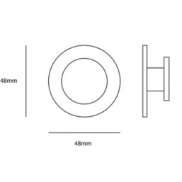 Eclipse Self-Adhesive Circular Coat Hook Polished Stainless Steel 48mm