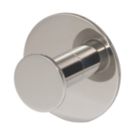 Eclipse Self-Adhesive Circular Coat Hook Polished Stainless Steel 48mm