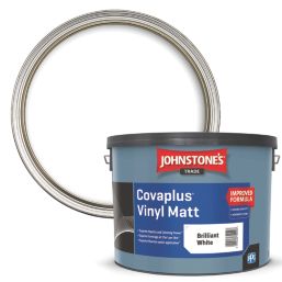 Johnstones Trade Covaplus 10Ltr Brilliant White Matt Emulsion  Paint