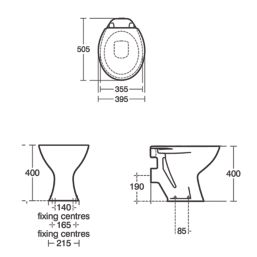 Armitage Shanks Magnia  Low Level Toilet Bowl with Horizontal Outlet