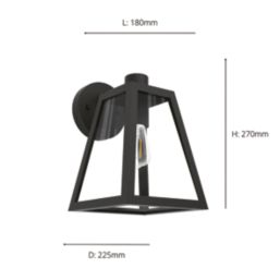 Eglo Mirandola Outdoor Wall Light Black