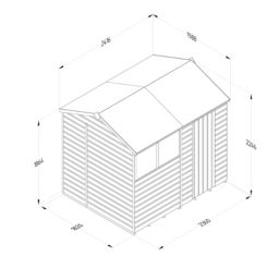 Forest Beckwood 7' 6" x 6' (Nominal) Reverse Apex Shiplap Timber Shed with Assembly