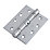 Smith & Locke  Satin Chrome Grade 11 Fire Rated Ball Bearing Hinges 102mm x 76mm 3 Pack