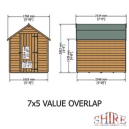 Shire  5' 6" x 6' 6" (Nominal) Apex Overlap Timber Shed