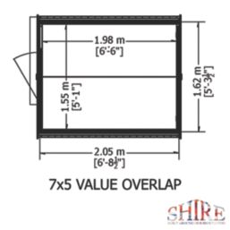 Shire  5' 6" x 6' 6" (Nominal) Apex Overlap Timber Shed