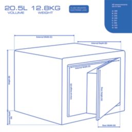 Burg-Wachter Pure Safe PS120 K  Key Freestanding Home Safe 20.5Ltr