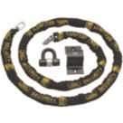 Burg-Wachter Hardened Steel Heavy Duty Security Kit: Chain, Lock & Ground Anchor 3m x 10mm