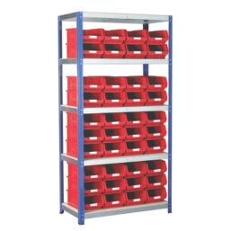 Barton Ecorax 5-Tier Powder-Coated Steel Shelving with Containers 900mm x 450mm x 1760mm