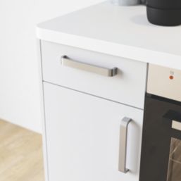 Essentials Epazote D Handles Brushed Nickel 200mm 2 Pieces