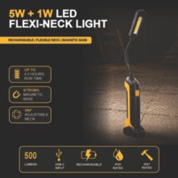 Briticent Flexi-Neck Rechargeable LED Inspection Light Black & Yellow 500lm