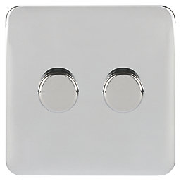 Schneider Electric Lisse Deco 2-Gang 2-Way  Dimmer Switch  Polished Chrome
