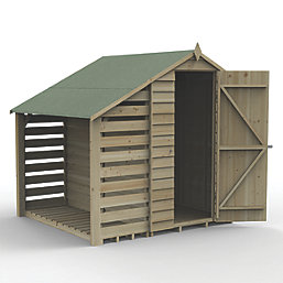 Forest 4Life 6' x 6' (Nominal) Apex Overlap Timber Shed with Lean-To