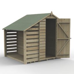 Forest 4Life 4' x 6' (Nominal) Apex Overlap Timber Shed with Lean-To