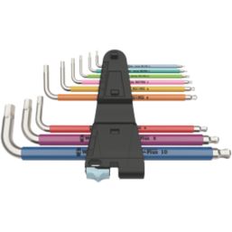 Wera - Juego de llaves Allen métricas en L multicolor BlackLaser, 9 pi —  Screwfix EU