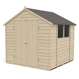 Forest  7' x 7' (Nominal) Apex Overlap Timber Shed with Assembly