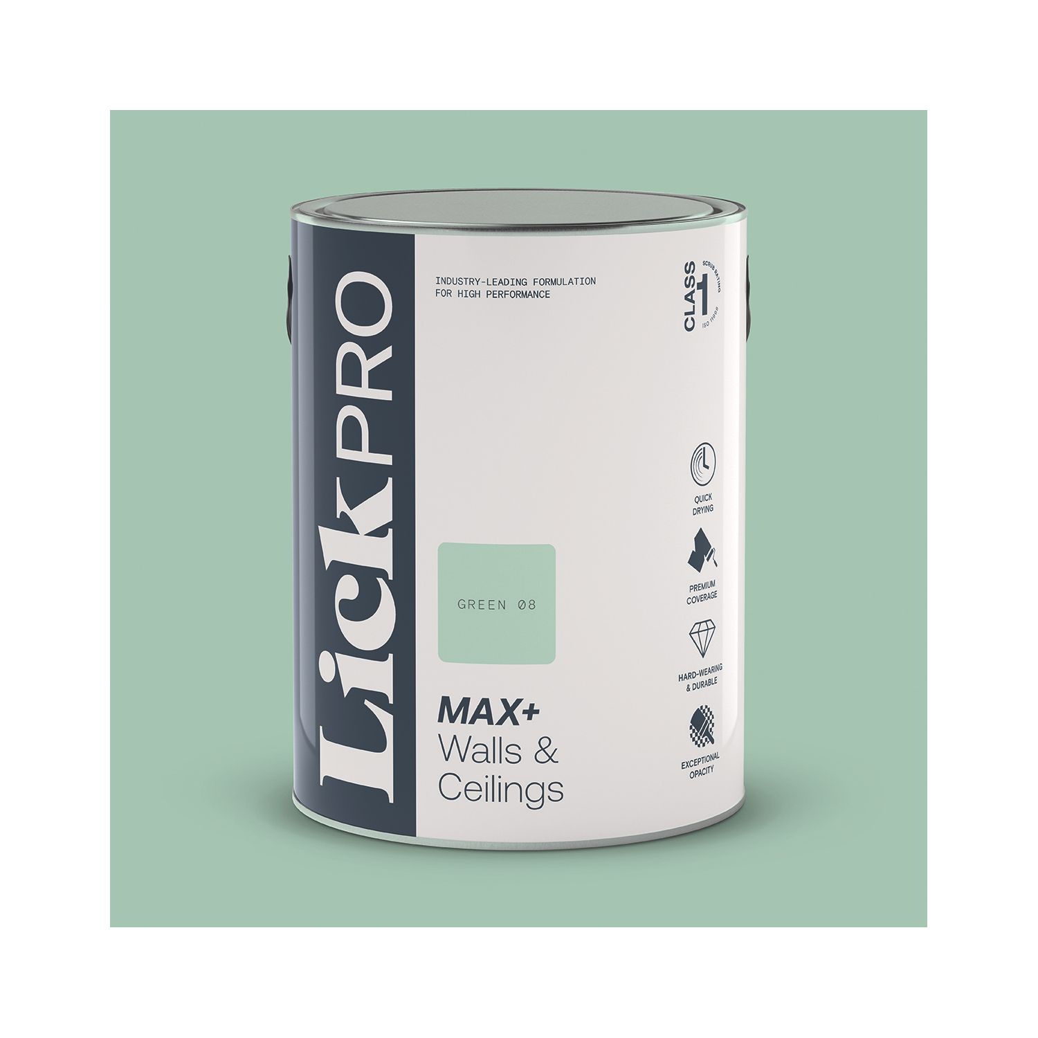 LickPro Max+ 5Ltr Green 08 Eggshell Emulsion Paint (359JY)