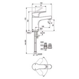 Ideal Standard Cerabase Chrome 170mm Deck Mounted Lever Mono Bath Mixer Tap
