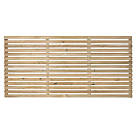 Forest  Single-Slatted  Garden Fence Panel Natural Timber 6' x 3' Pack of 4
