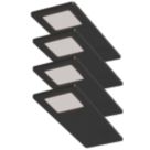 Sensio Astro TrioTone Rectangular LED Under Cabinet Lights Black 19.2W 240-270lm 4 Pack
