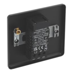 LAP  1-Gang 2-Way LED Dimmer Switch  Matt Black with Colour-Matched Inserts