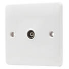 Vimark Pro 1-Gang Isolated Coaxial TV Socket White with White Inserts