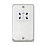 MK Contoura 2-Gang Dual Voltage Shaver Socket 115/230V Brushed Stainless Steel with White Inserts