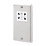 MK Contoura 2-Gang Dual Voltage Shaver Socket 115/230V Brushed Stainless Steel with White Inserts