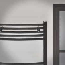 Flomasta Curved Towel Radiator 1800mm x 600mm Black 3146BTU - Screwfix