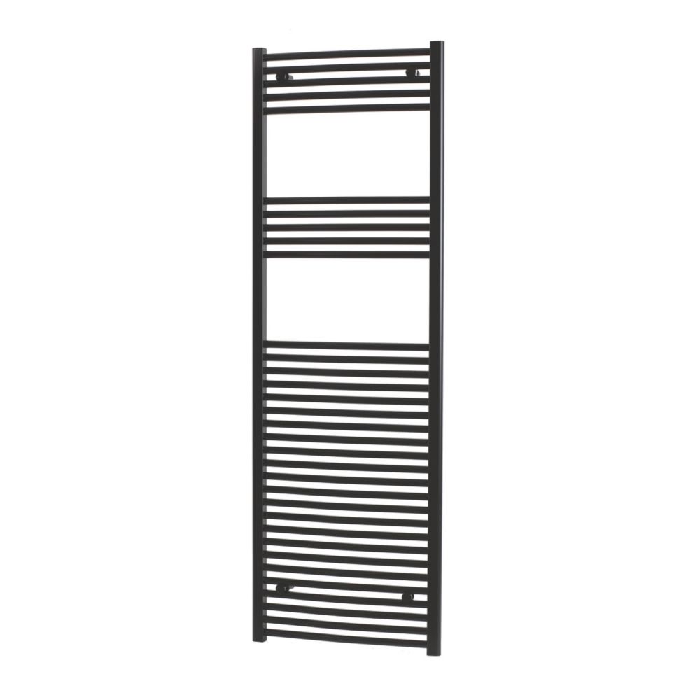 Flomasta 1800mm x 600mm 3146BTU Black Curved  Towel Radiator