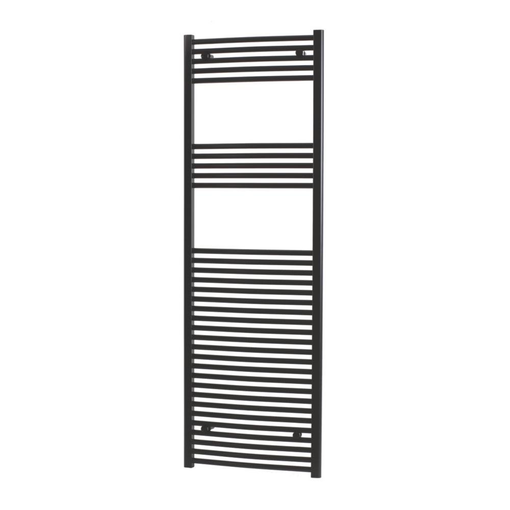 Flomasta 1800mm x 600mm 3146BTU Black Curved Towel Radiator - Screwfix