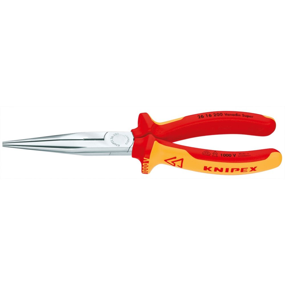Knipex VDE Long Nose Pliers 8 (200mm) - Screwfix