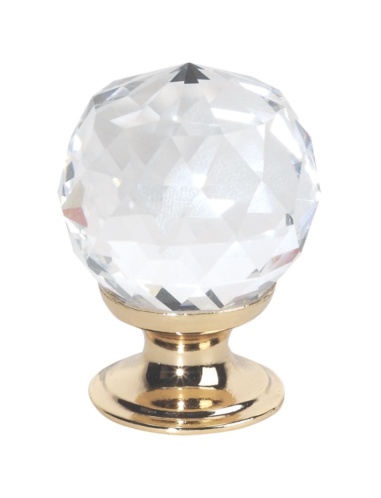 Single Hole Cupboard Furniture Glass Handles Cabinet Crystal Pull