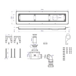 McAlpine CD600-B Channel Drain Brushed Stainless Steel 610mm x 150mm