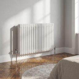 Flomasta 600mm x 1010mm 4366BTU White Horizontal 3 Column Radiator