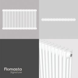 Flomasta 600mm x 1010mm 4366BTU White Horizontal 3 Column Radiator