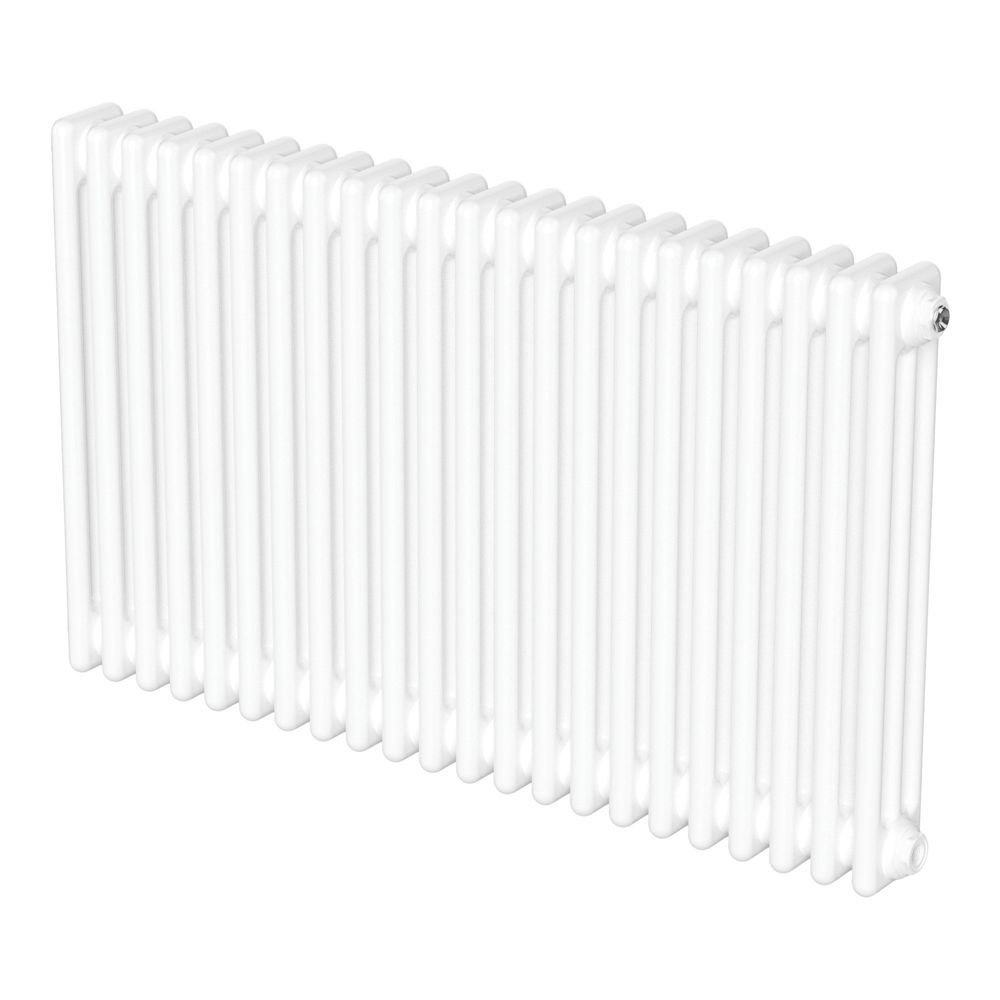 Flomasta 600mm x 1010mm 4366BTU White Horizontal 3 Column Radiator ...