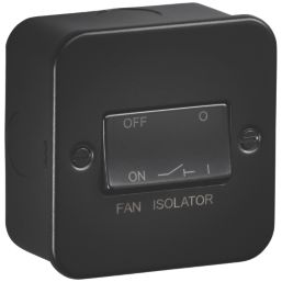Knightsbridge  10A 1-Gang TP Metal Clad Fan Isolator Switch