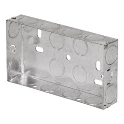 Tower  2-Gang Galvanised Steel  Knockout Back Box 25mm
