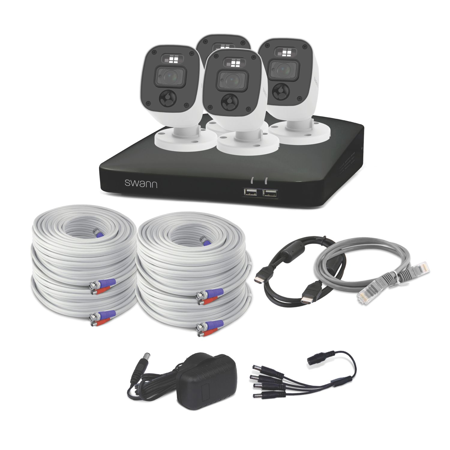 Swann SWDVK-8468042KMQB-EU 1TB 8-Channel 4K Wired DVR Security System & 4 x 2K Indoor & Outdoor Cameras (360CE)