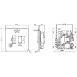 Knightsbridge Screwless 13A Switched Fused Spur & Flex Outlet with Neon Antique Brass